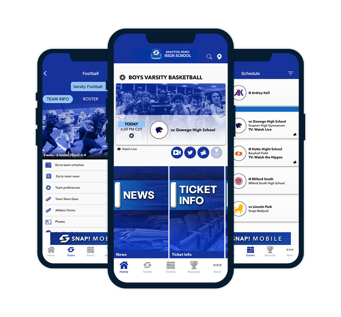 SnapMobileAD_SitePage-Module2 phones showing 3 different FanX screens