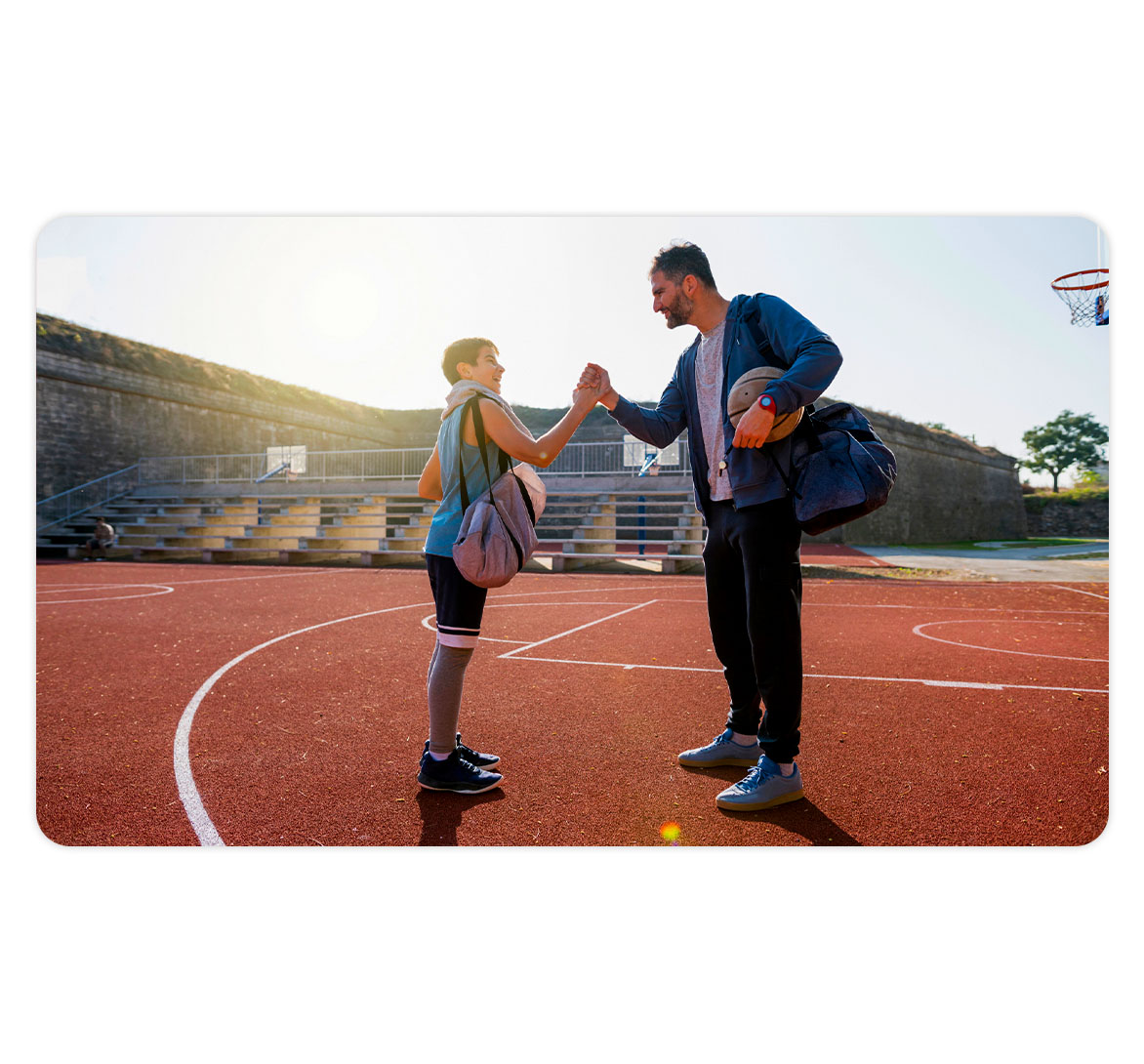 Coach and players fundraising with Snap! Raise