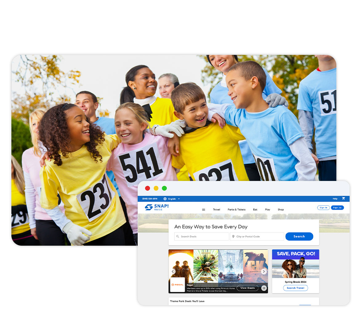 Discount card fundraisers and walk-a-thons with Snap! Raise